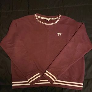 PINK Victoria’s Secret oversized crew neck, maroon size small
